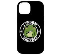 Funny Cute Kids Girls Boys Kawaii Frog I Choose Violence Coque pour iPhone 14