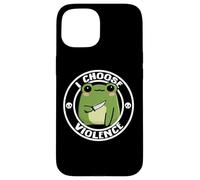 Funny Cute Kids Girls Boys Kawaii Frog I Choose Violence Coque pour iPhone 15