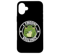 Funny Cute Kids Girls Boys Kawaii Frog I Choose Violence Coque pour iPhone 16 Plus