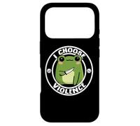 Funny Cute Kids Girls Boys Kawaii Frog I Choose Violence Coque pour iPhone 17 Pro