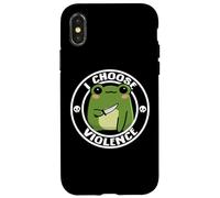 Funny Cute Kids Girls Boys Kawaii Frog I Choose Violence Coque pour iPhone X/XS
