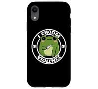 Funny Cute Kids Girls Boys Kawaii Frog I Choose Violence Coque pour iPhone XR