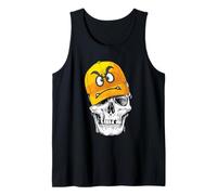 Funny Cute Skull Wears Angry Yellow Cap Graphic Design Débardeur
