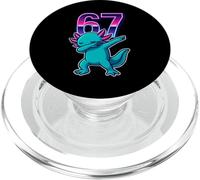Funny Dabbing Axolotl 67 Meme Retro Années 80 pour Filles, garçons et Adolescents PopSockets PopGrip pour MagSafe