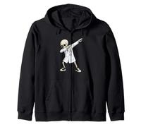 Funny Dabbing Doctor Skeleton Halloween Hospital Crew Sweat à Capuche
