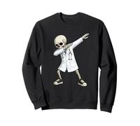 Funny Dabbing Doctor Skeleton Halloween Hospital Crew Sweatshirt
