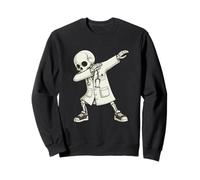 Funny Dabbing Doctor Skeleton Halloween Hospital Crew Sweatshirt