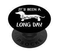 Funny Dachshund Its Been a Long Day Dachshund Mom Doxie Mama PopSockets PopGrip Adhésif