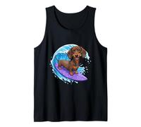 Funny Dachshund Surfe sur Une Vague océanique 1 - Fan Fun Débardeur
