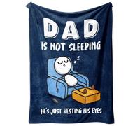 Funny Dad Blankets - Dad is Not Sleeping Sofa Throws | Humorous Throw Blanket | Soft Flannel Material, Warmth, Durable Design, Perfect for Men Fathers Grandpa Birthday Holiday Thanksgiving Home O