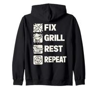 Funny Dad Fix Grill Rest Repeat Gifts Fathers Day Sweat à Capuche