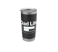 Funny Dad Life Status Bar, café et absence de sommeil pour les nouveaux papas Gobelet isotherme en acier inoxydable double paroi