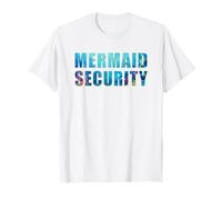 Funny Dad Mermaid Security Underwater Sea Graphic (White) T-Shirt