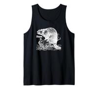 Funny Dam It Beaver Pun Dad Blague Wildlife Art Débardeur