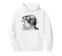 Funny Dam It Beaver Pun Dad Blague Wildlife Art Sweat à Capuche