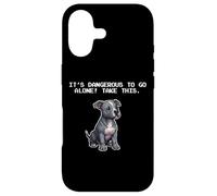 Funny Dangerous Go Alone Pixel Bit Video Gamer Pittie Lover Coque pour iPhone 17