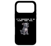 Funny Dangerous Go Alone Pixel Bit Video Gamer Pittie Lover Coque pour iPhone 17 Pro Max