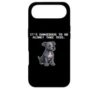 Funny Dangerous Go Alone Pixel Bit Video Gamer Pittie Lover Coque pour iPhone Air