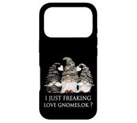 Funny Dark Gothic Garden Gnomes I Just Freaking Love Gnomes Coque pour iPhone 17 Pro