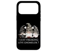 Funny Dark Gothic Garden Gnomes I Just Freaking Love Gnomes Coque pour iPhone 17 Pro Max