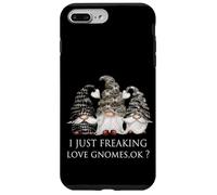 Funny Dark Gothic Garden Gnomes I Just Freaking Love Gnomes Coque pour iPhone 7 Plus/8 Plus