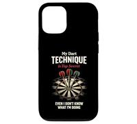 Funny Dart Player My Dart Technique is Top Secret Coque pour iPhone 12/12 Pro