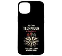 Funny Dart Player My Dart Technique is Top Secret Coque pour iPhone 15 Plus