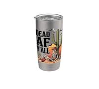 Funny Dead AF Y'all Cowboy Squelette Western Texas Cactus Gobelet isotherme en acier inoxydable double paroi