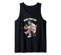 Funny Dead Tired Dad Halloween Père Zombie Café Débardeur