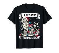 Funny Dear Santa Just Bring Big Cats Christmas Lights Pyjama T-Shirt