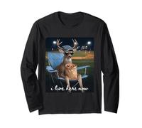 Funny Deer Baseball Mom, j'habite Ici Maintenant Manche Longue