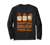 Funny Dentist Thanksgiving Autumn Pilgrim Oral Health Humor Manche Longue