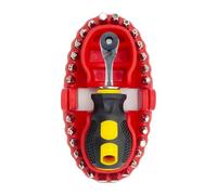 Funny Denture Screwdriver Set - Home Repair Tool Kit, 28-Hole Case, Red | Novelty Teeth Model Storage Box, Magnetic Bit Holder, Ergonomic Handle, DIY Home Maintenance, Furniture Repair, Appliance Fix