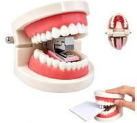 Funny Denture Shaped Desktop Stapler, Mini Desktop Office Stapler，A1 | Novelty Teeth Shaped Mini Desktop Stapler, Creative Halloween Office Supply with Realistic Denture Design
