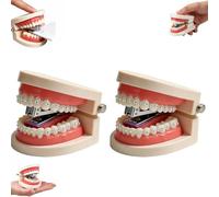 Funny Denture Shaped Stapler, Novelty Teeth Shaped Mini Desktop Stapler，A 2 | Novelty Denture Stapler ,Novelty Teeth Shaped Mini Desktop Stapler For Home Women Men Adults Indoor School Classroom
