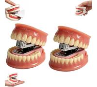 Funny Denture Shaped Stapler, Novelty Teeth Shaped Mini Desktop Stapler，C 2 | Novelty Denture Stapler ,Novelty Teeth Shaped Mini Desktop Stapler For Home Women Men Adults Indoor School Classroom