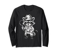 Funny Detective Raccoon Manche Longue