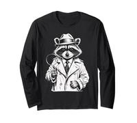 Funny Detective Raccoon Manche Longue