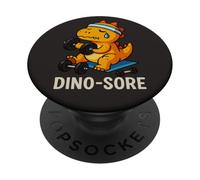 Funny Dino Sore Lifting Poids Dessin animé Entraînement PopSockets PopGrip Adhésif