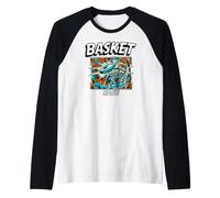 Funny Disc Golf Basket Case Retro Pop Art Manche Raglan