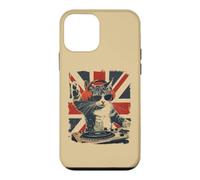 Funny DJ Cat Disco Sound Tech Headphone Music UK Flag Coque pour iPhone 12 Mini