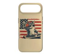 Funny DJ Cat Disco Sound Tech Headphone Music US Flag Coque pour iPhone Air