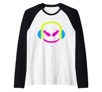 Funny DJ Mallow, Visage Souriant, Vert Fluo Manche Raglan