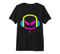 Funny DJ Mallow, Visage Souriant, Vert Fluo T-Shirt Haut de Gamme