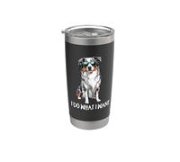 Funny Do What I Want Blue Merle Australian Shepherd Lover Gobelet isotherme en acier inoxydable double paroi