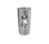 Funny Do What I Want Blue Merle Australian Shepherd Lover Gobelet isotherme en acier inoxydable double paroi