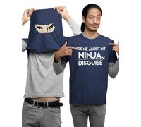Funny Do You Want to See My Ninja Disguise T-shirt à rabat amusant pour les amateurs de ninja Cadeau pour enfants, adolescents et adultes T-shirt unisexe, bleu marine, XXL