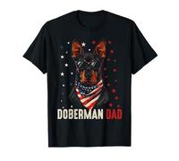Funny Doberman Dad USA met en Vedette Le 4 Juillet pour la fête des pères T-Shirt