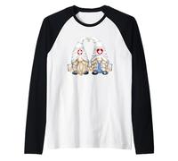 Funny Doctor Couple Gnomes for Women and Pediatric Nurse Mom Manche Raglan