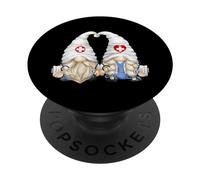 Funny Doctor Couple Gnomes for Women and Pediatric Nurse Mom PopSockets PopGrip Adhésif